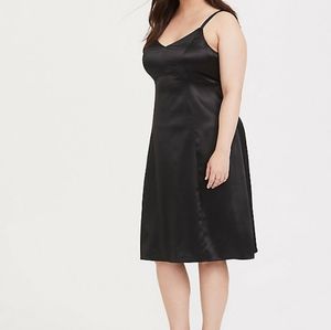 Torrid Black Satine A-line Slip Dress